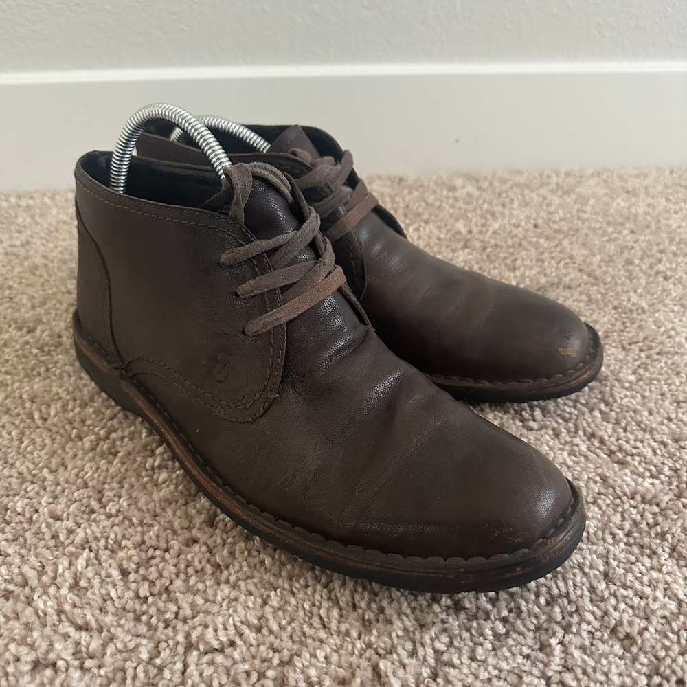 John Varvatos Chukka Boots Mens 9.5 Brown Leather Lace Up F505K48 Q683